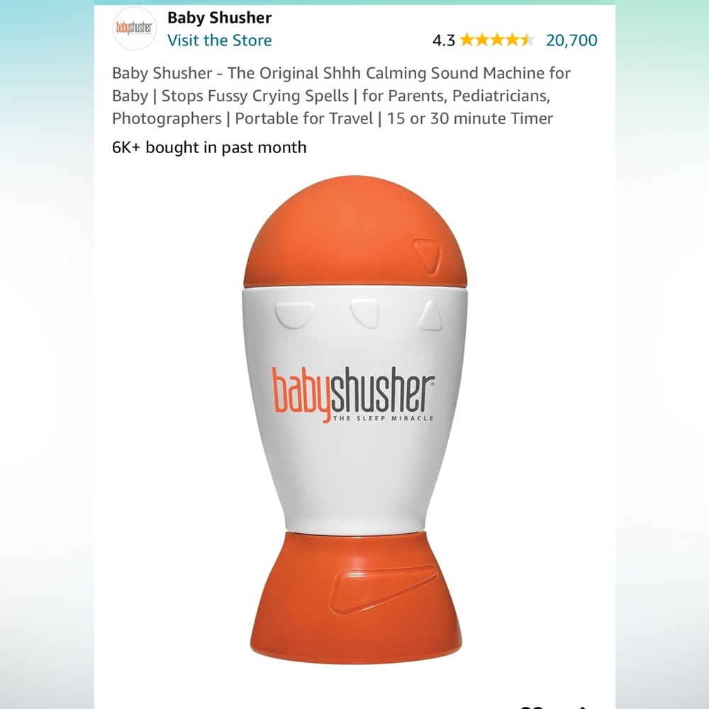 Baby Shusher - The Original Shhh Calming Sound Machine for Baby